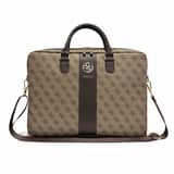 Variation Guess 4G Stripe Metal Logo laptoptas 16 inch bruin