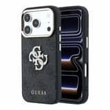 Variation Guess PU 4G Strass Metal Logo backcover voor iPhone 17 Pro en iPhone 18 Pro zwart