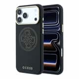 Variation Guess PU Semi Wrap Perforated 4G Logo MagSafe hoesje voor iPhone 17 Pro Max en iPhone 18 Pro Max – Zwart