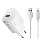 Variation Joyroom 18W USB-oplader met 1 m USB-A-naar-Lightning-kabel wit