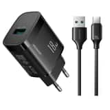 Variation Joyroom 18W snellader met 1 m USB-A-naar-USB-C-kabel zwart