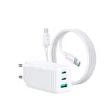 Variation Joyroom 65W GaN-oplader zwart met 1,2 m 100W USB-C-naar-USB-C-kabel wit
