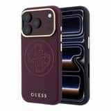 Variation Guess Semi Wrap Perforated 4G Logo MagSafe backcover voor iPhone 17 Pro en iPhone 18 Pro rood