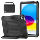 Variation Solidenz WaveCase zwarte kinderhoes met ingebouwde screenprotector, pencilhouder en standaard voor iPad 10 (10.9 inch, 2022) en iPad 11 2025 A16