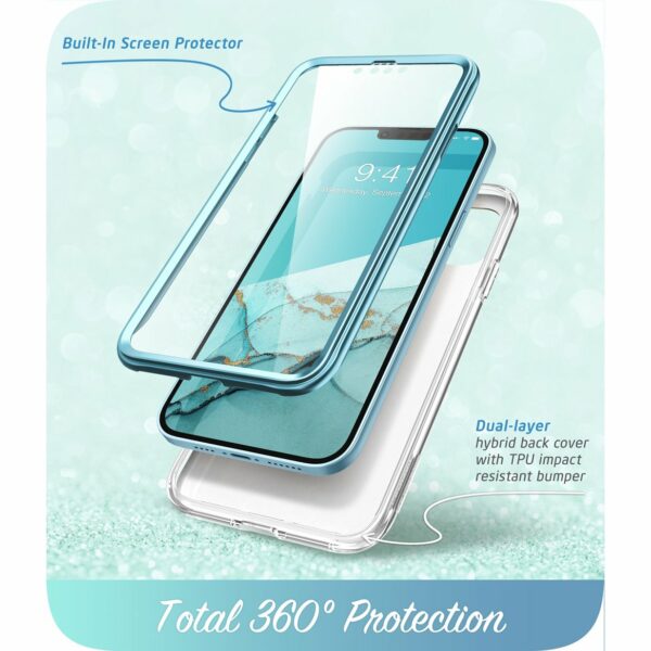 Cosmo 360 Smartphone Case with Screen Protector iPhone 13 - Marble Ocean - Image 3