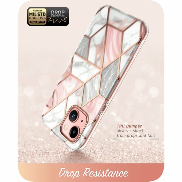 Cosmo 360 Phone Case with Screen Protector iPhone 13 - Marble White - Image 5