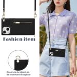 Fashion Wallet case with lanyard iPhone 14 Plus - Black - Image 3
