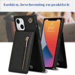Fashion Wallet case with lanyard iPhone 14 Plus - Black - Image 5