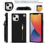Fashion Wallet case with lanyard iPhone 14 Plus - Black - Image 6