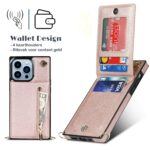 Solidenz Fashion Wallet with lanyard iPhone 13 Pro - Rose Gold - Image 4