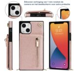 Fashion Wallet case with cord iPhone 14 Plus - Rose Gold - Image 6