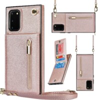 Solidenz Fashion Wallet met koord Samsung Galaxy S20 FE – Rosegoud