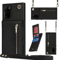 Solidenz Fashion Wallet met koord Samsung S20 FE – Zwart