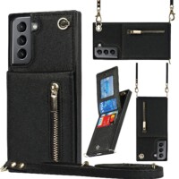Solidenz Fashion Wallet with lanyard Samsung Galaxy S21 – Black