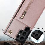 Fashion wallet case with cord Samsung S23 Ultra - Rose gold - Image 5