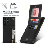 Solidenz Fashion Wallet met koord Samsung S22 Ultra - Zwart - Afbeelding 4