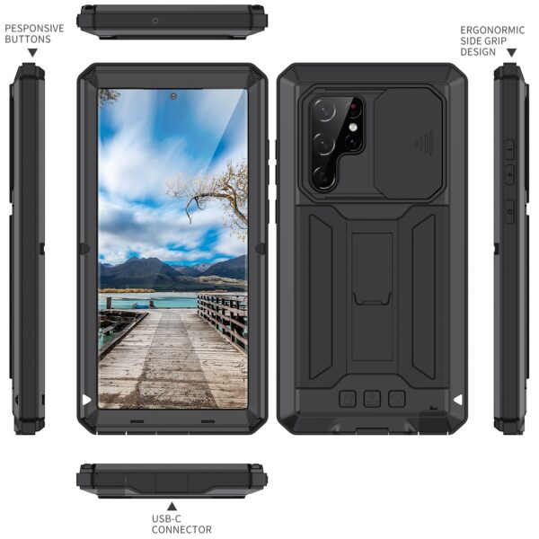 Dustproof metal case Samsung Galaxy S22 Ultra - Black - Image 2