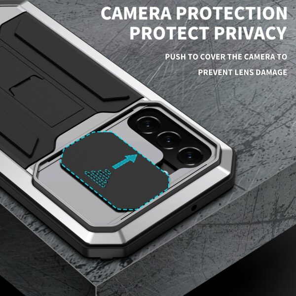 Dustproof metal case Samsung Galaxy S22 - Silver - Image 4