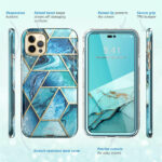 Cosmo 360 Backcase met Screenprotector iPhone 14 Pro - Ocean - Afbeelding 6