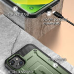 Supcase 360 Backcase hoesje met screenprotector iPhone 14 - Groen - Afbeelding 6