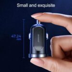 Joyroom 30W compact car charger with fast charging, USB-A and USB type-C ports - black - Image 3