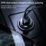 Joyroom 30W compact car charger with fast charging, USB-A and USB type-C ports - black - Image 8