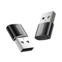 Joyroom USB to USB-C adapter 2-pack male to female – Black