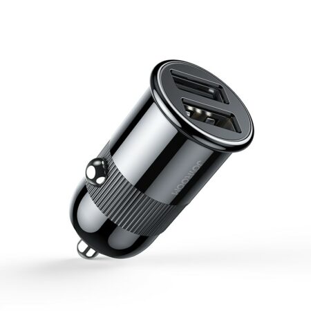 Joyroom car charger with 2x 3.1A USB-A fast charging ports – Black