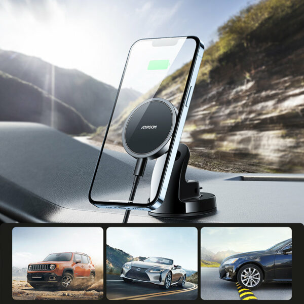 Joyroom magnetic phone holder for dashboard - black - Image 6