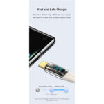 USAMS 100W USB-C to USB-C Cable 1.2m - Digital Display - Black - Image 9