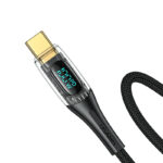 USAMS 100W USB-C to USB-C Cable 1.2m - Digital Display - Black - Image 2