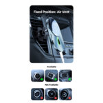 USAMS 15W Magnetic Car Holder with Charging Function - Ventilation Grid - Image 4