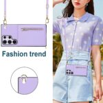 Fashion wallet case with lanyard Samsung Galaxy S22 Ultra - Violet - Image 3
