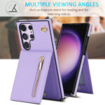 Fashion wallet case with lanyard Samsung Galaxy S22 Ultra - Violet - Image 4