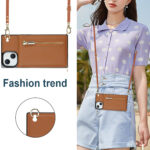 Solidenz Fashion Wallet with lanyard iPhone 15 - Brown - Image 3