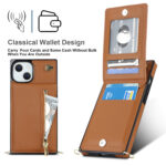 Solidenz Fashion Wallet with lanyard iPhone 15 - Brown - Image 5