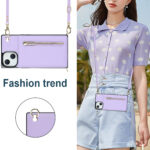 Solidenz Fashion Wallet met koord iPhone 14 - Violet - Afbeelding 3