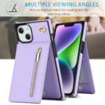 Solidenz Fashion Wallet met koord iPhone 14 - Violet - Afbeelding 4
