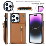 Solidenz Fashion Wallet met koord iPhone 15 Pro - Bruin - Afbeelding 2