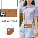 Solidenz Fashion Wallet met koord iPhone 15 Pro - Bruin - Afbeelding 3