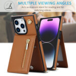 Solidenz Fashion Wallet met koord iPhone 15 Pro - Bruin - Afbeelding 4