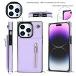 Solidenz Fashion Wallet met koord iPhone 15 Pro Max - Violet - Afbeelding 2