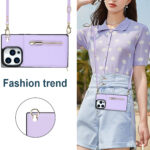 Solidenz Fashion Wallet met koord iPhone 15 Pro Max - Violet - Afbeelding 3