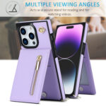 Solidenz Fashion Wallet met koord iPhone 15 Pro Max - Violet - Afbeelding 4