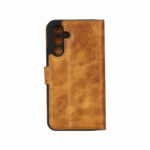 Solidenz Moda Book Samsung A54 genuine leather case - Light Brown - Image 2