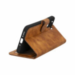 Solidenz Moda Book Samsung A54 genuine leather case - Light Brown - Image 4