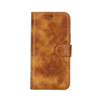 Solidenz Moda Book iPhone 15 Plus genuine leather case – Light Brown