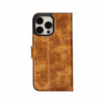 Solidenz Moda Book iPhone 13 Pro Max echt leren hoesje - Lichtbruin - Afbeelding 2