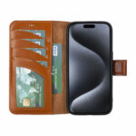 Solidenz Moda Book iPhone 13 Pro genuine leather case - Brown - Image 3