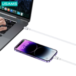 USAMS PD 20W USB-C to Lightning cable - White - Image 3